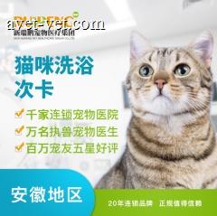 【安徽瑞鹏、宠颐生、艾贝尔】猫咪精细级洗浴次卡（8次） 猫咪2≤W＜5（长毛）
