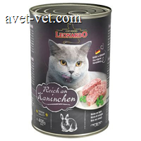 德国进口小李子猫罐头Leonardo无谷主食猫罐（兔肉配方） 400g/罐