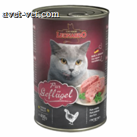 德国进口小李子猫罐头Leonardo无谷主食猫罐（家禽配方） 400g/罐