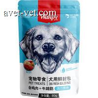 顽皮Wanpy零食犬用鲜封包含鸡肉＋牛蹄筋 80g/袋*10袋